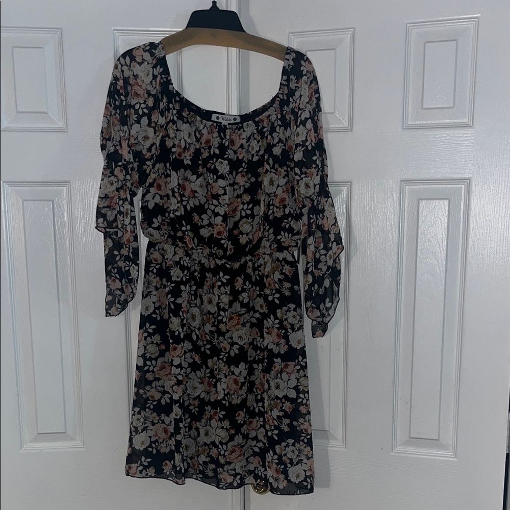 Floral Black Dress